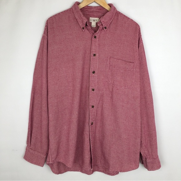 Vintage J. Crew Men’s Plaid Flannel Button Down Shirt Red White Casual Size XL - Picture 1 of 8